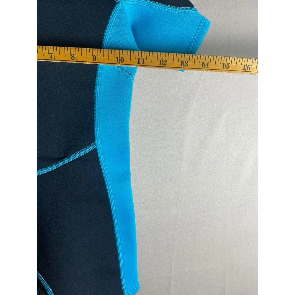 Hevto Kids Shorty Wetsuit Black‎ Blue 2mm Neoprene Front Zip Swim Suit Size 3